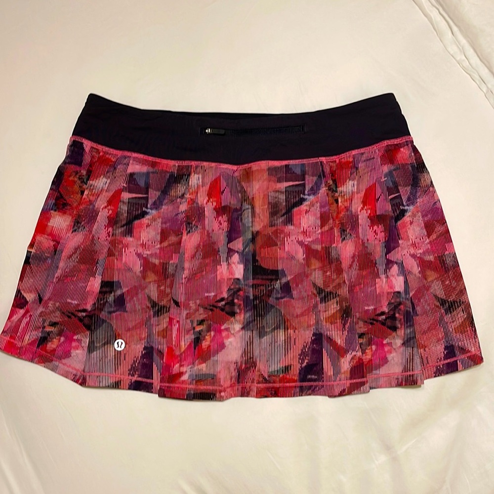 Lululemon Tennis Skirt, fun orange/pink pattern!